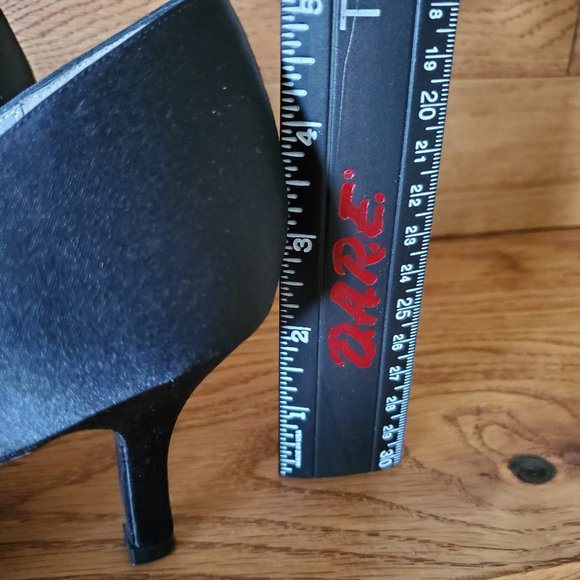 Nina Black Open Toe High Heels with Rhinestones & Bow NEW IN BOX | Formal Heels - Picture 5 of 6